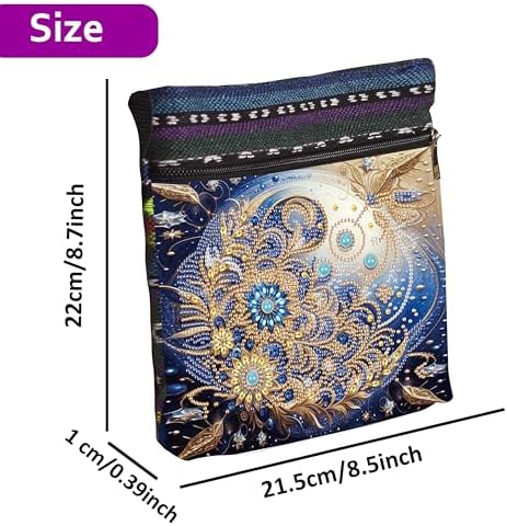 5D Diamond Painting Shoulder Bag, DIY Diamond Art Kits for Adults with Adjustable Strap & Zipper, Artistic Handbag for Women, Perfect for Shopping & Daily Use