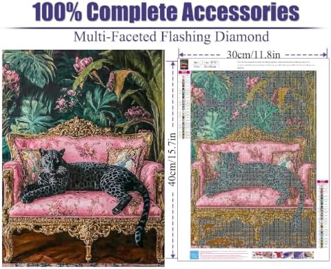 Cheetah Diamond Art Kits for Adults, Diamond Painting Kits for Beginner DIY