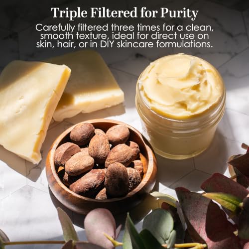 Raw Shea Butter – 100% Pure Unrefined African Shea Butter | Deep Moisturizer for Dry Skin, Hair and Scalp | DIY Body Butter, Lip Balm and Soap Base | Natural Earthy Aroma 1 lb Block (Pack of 3)