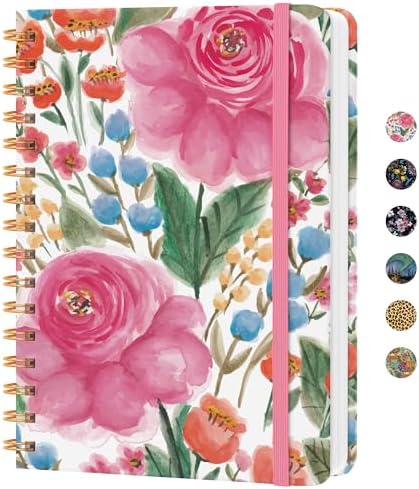 Lined Spiral Journal Notebook, A5 College Ruled Notebook for Note-Taking