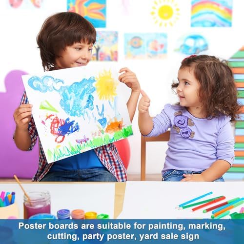 50 Pcs Poster Board 11" x 14" White Paper Bulk, ROOKEA 250GSM Vision Boards Poster Paper for School Arts Craft Projects Drawing Display Office Vision Supplies