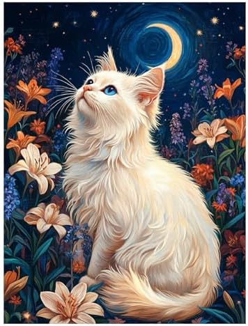 XTCIXAL Diamond Art Kits for Adults, Cat Diamond Painting, 12x16 Inch
