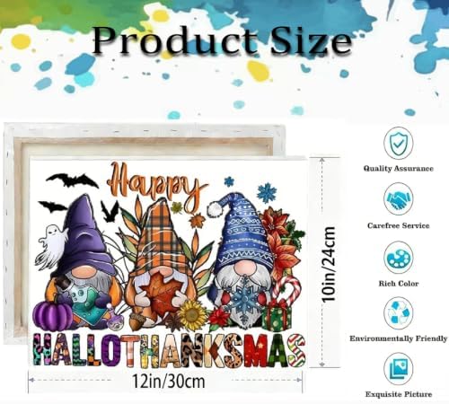 Gnome Paint by Numbers Kit for Adults Beginner with Framed 10x12 Inch