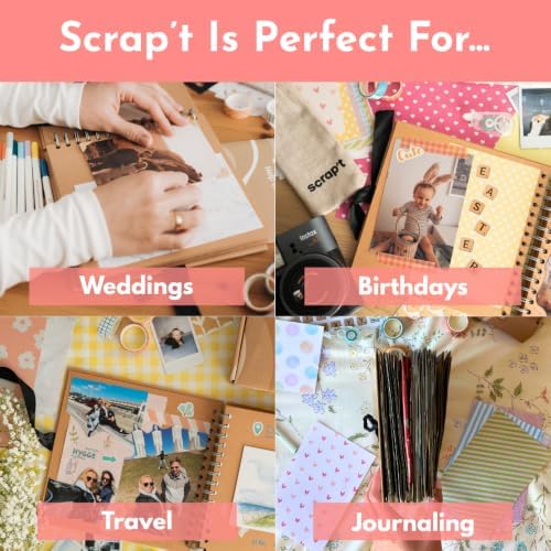 Travel Scrapbook & Junk Journal Supplies Kit – Travel Stickers, Scrapbook Paper, Washi Tape, Memo Pad, Embellishments, Glue Tape Runner & Glue Dots for Journaling & Memory Books (Travel)