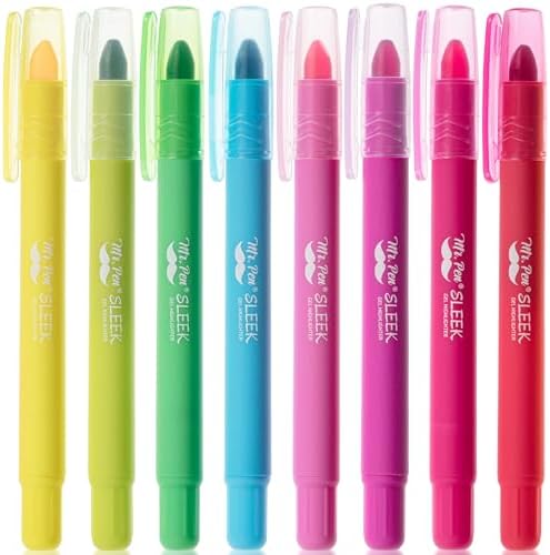 Mr. Pen- No Bleed Gel Highlighters, Vintage Colors, 8 Pack
