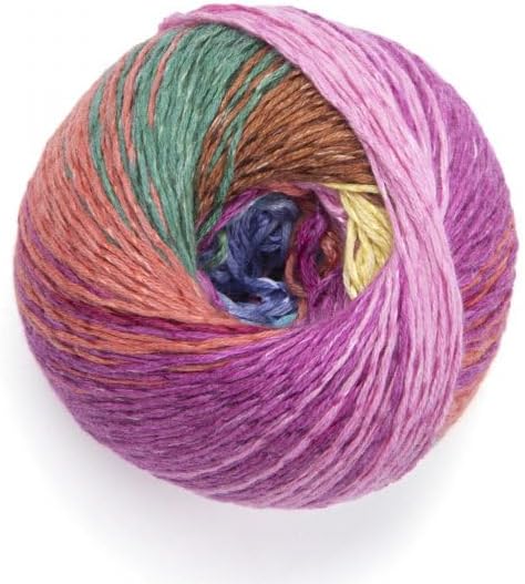 YarnArt Summer Dream Cotton Blend - 3.4 OZ, 383 yds Rainbow Multi Color Yarn for All Season Project Fuitable for Knitting Blouses, Shawls, Scarfs and Sweaters, Fine:2 (4307)
