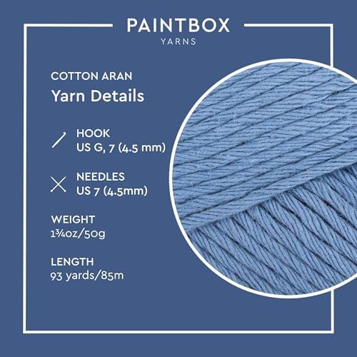 Paintbox Yarns 100% Cotton Aran Yarn 1.76oz / 50g, 93yds / 85m