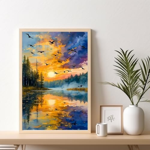 Landscape Framed Paint by Numbers Kit for Adults Beginner 8x12 inch