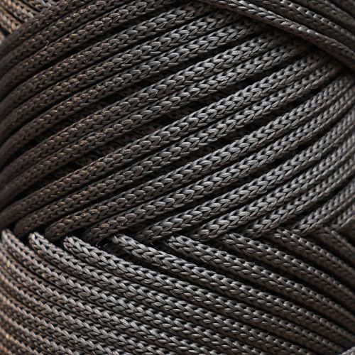 Makromecity, 2 Skeins of Polyester Macrame Cord 3mm x 131 Yards (394 feet) 3mm Polypropylene Anthracite Macrame Cord Crochet Macrame Bag Cord Crafts for Wall Hangings, Bags, Underplate, Rug…