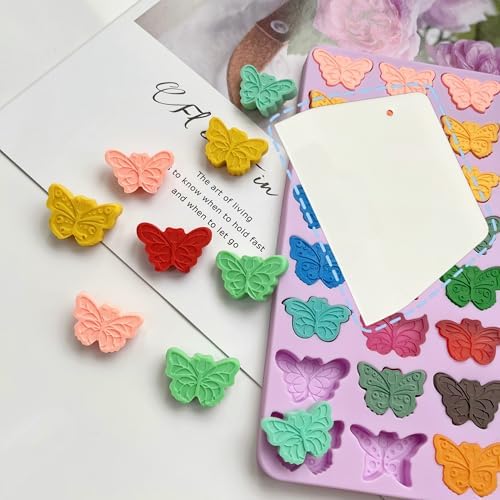 Mini Butterfly Silicone Molds for Chocolate Gummy Candy, Butterfly Mint Molds Ice Cube Molds with Scraper (butterfly)