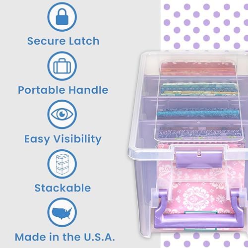 ArtBin Semi Satchel Portable Craft Organizer with 3 Dividers - Clear Plastic Storage Case for Art & Craft Supplies