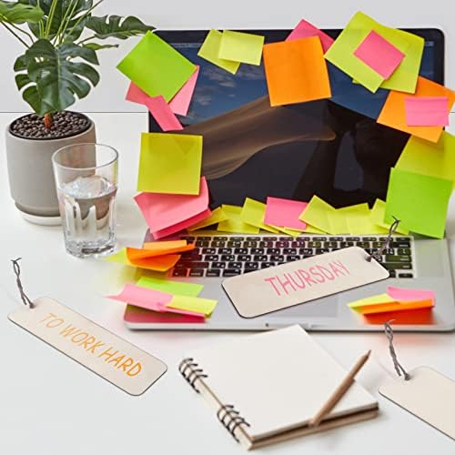 100 Sets 6 x 2 Inch Wooden Bookmarks with Holes and 10M Ropes