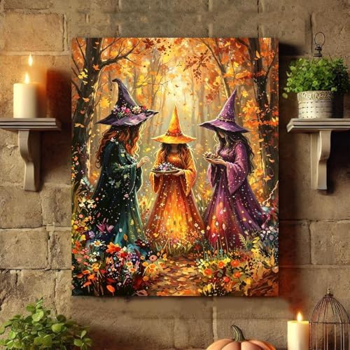 Arttoplus Halloween Paint by Numbers Kit for Adults Beginner 16x20in, Witch