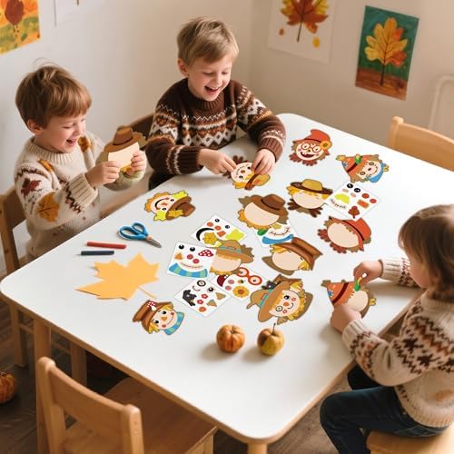 Haooryx Make Your Own Scarecrow Decoration Autumn Sticker Craft Kit