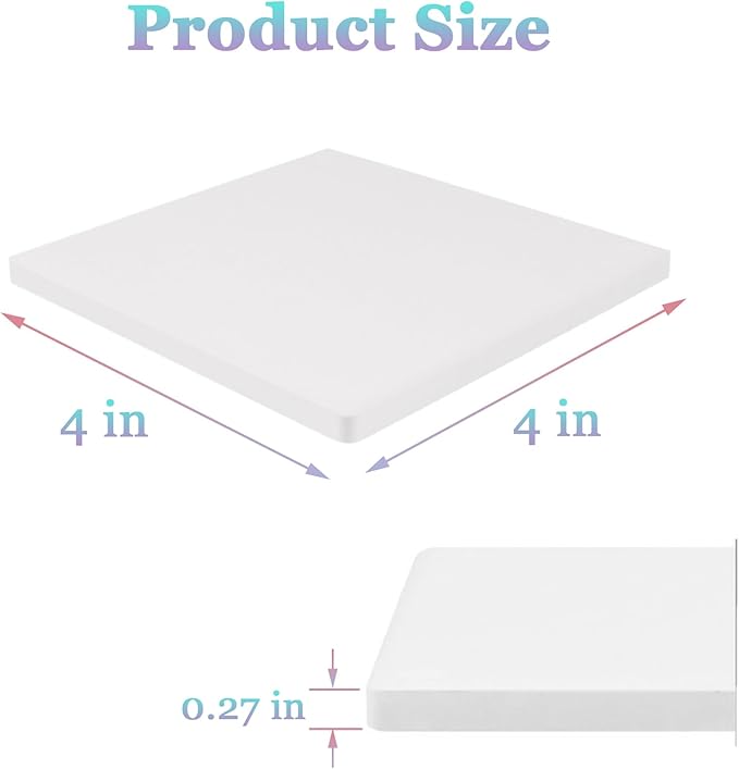 20pcs 4''x4'' Ceramic Tiles for Crafts, Blank Ceramic Coaster for Craft, White Unglazed Tile with Cork Backing Pad for Painting, Alcohol Ink, Acrylic Pouring, DIY