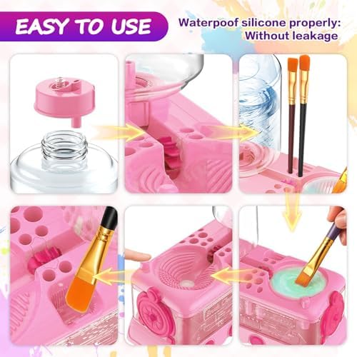 Upgraded Paint Brush Cleaner Tool,Brush Rinser Cup Painting Running Water Circulation Art Supplies for Acrylic,Watercolor and Water Based Creative Gift for Adult Artist Beginner and Painter