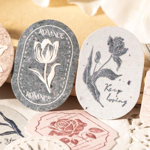80 Pcs 3D Relief Floral Cardstock Stickers for Scrapbooking