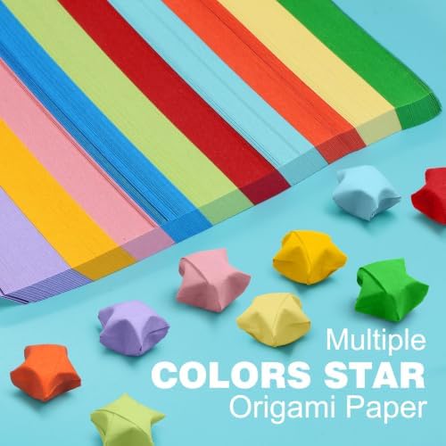 FoDau770 Solid Color Star Paper Strips - 1080 Sheet, 10 Colors Type B