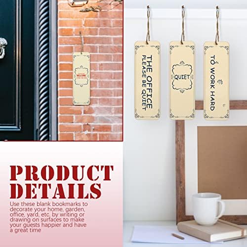 100 Sets 6 x 2 Inch Wooden Bookmarks with Holes and 10M Ropes