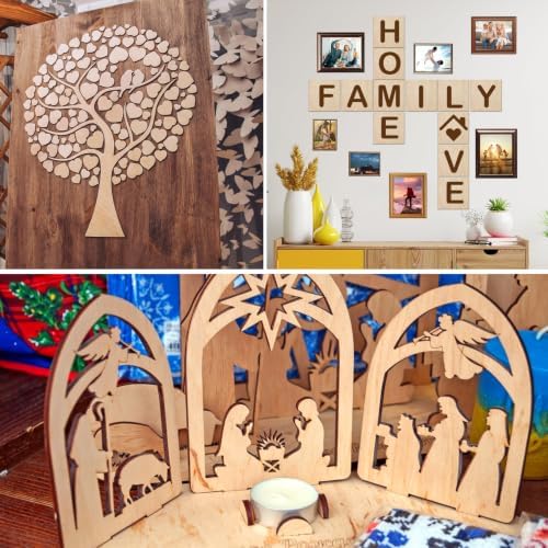 Blisstime 16PCS 6x6 Inch Wood Squares Unfinished Square Wood Pieces for Crafts,Painting, Writing, DIY Supplies, Engraving and Carving, Home Decorations (6x6 Inch 16Pcs)