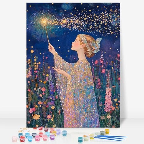 niurenmaoyi Elf Paint by Numbers Kit for Adult Beginner,16X20in