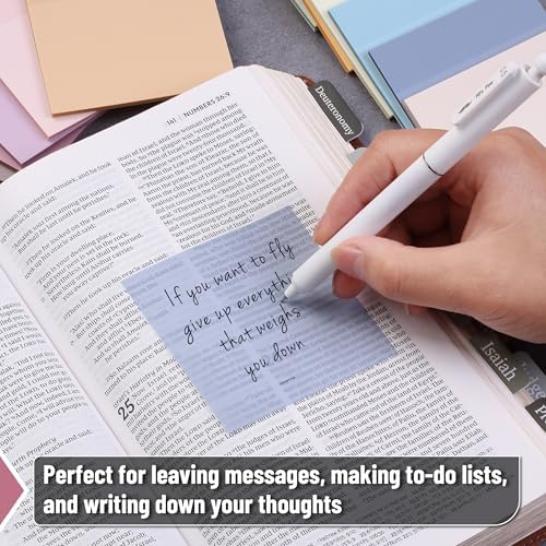 Mr. Pen- Transparent Sticky Notes, 3" x 3", 12 Pads, 600 Sheets | See Through Self-Adhesive Notes for Bible Journaling and Studying, Water-Resistant, Easy to Peel, Clean Removal