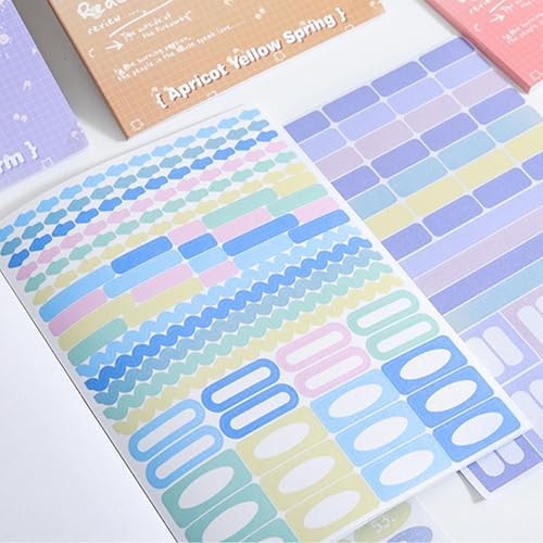 Blue Colorful Label Sticker Scrapbooking Supplies for Junk Journal, 20 Sheets Stickers - Ephemera Stickers Book(TZ-012-003)