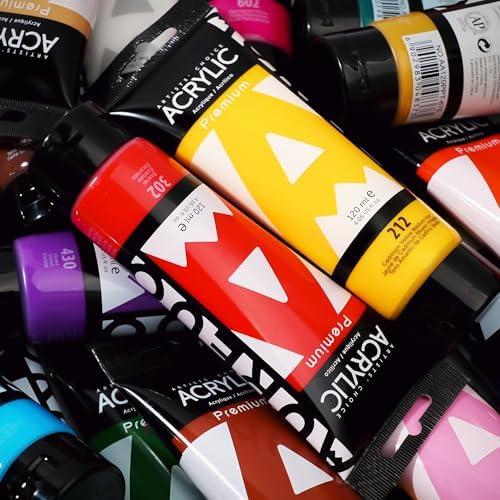AUREUO Cadmium Yellow Light Hue Acrylic Paint, 4 Fl Oz / 120ml Single Tube, Rich Pigment Art Craft Paints for Canvas, Rocks, Wood, Ceramic, Fabric - Art Supplies for Beginners, Professionals, Artists