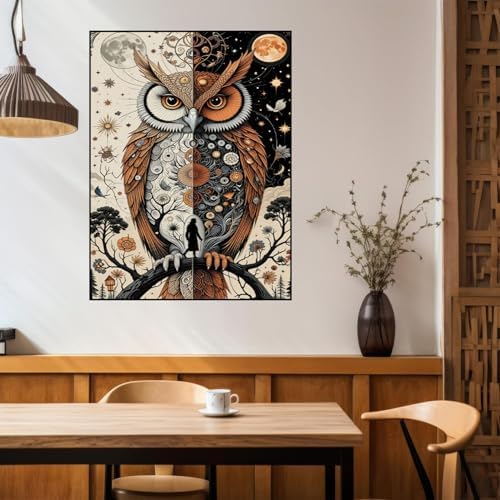 Benjenes Owl Diamond Art Kits for Adults, Diamond Painting Kits
