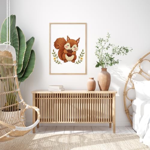 Nuberlic Embroidery Kit for Beginners Stamped Squirrel Needlepoint