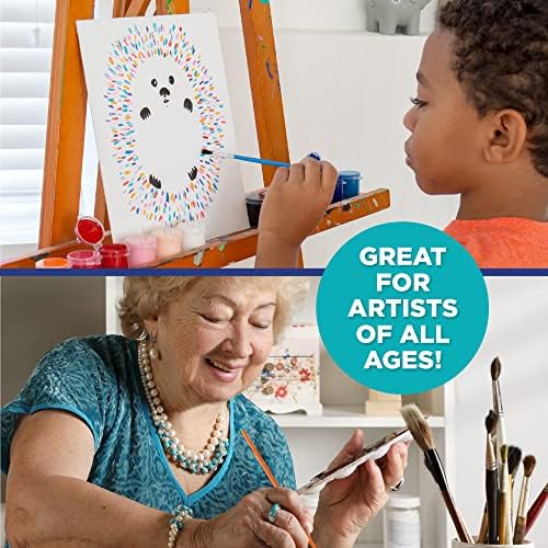 Horizon Group USA Paint Brushes -35 All Purpose Paint Brushes Value Pack – Includes 8 Different Types of Brushes, Great with Watercolors, Acrylic & Washable Paints. Multicolored