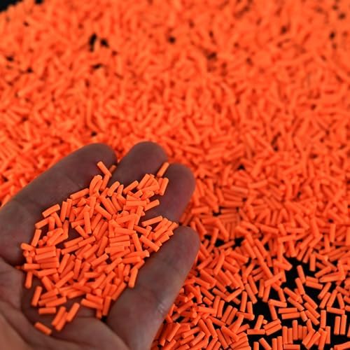 LIKETURE Fake Sprinkles 110g Non-edible Polymer Clay Sprinkles Faux Sprinkle Plastic Sprinkles for Craft Sprinkles Decoration for Resin Filler Slime Add ins Slime Mixed in Shaker Card (Orange)