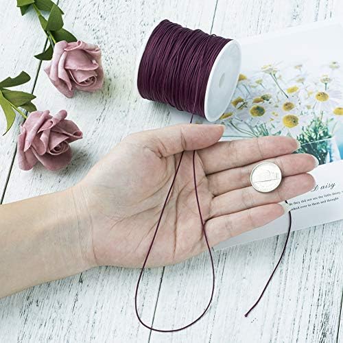 100 Yards 0.8mm Braided Nylon Crafting Thread Chinese Knotting Beading String Macrame Cord Rope for Necklace Bracelet Jewelry Craft Making, Purple