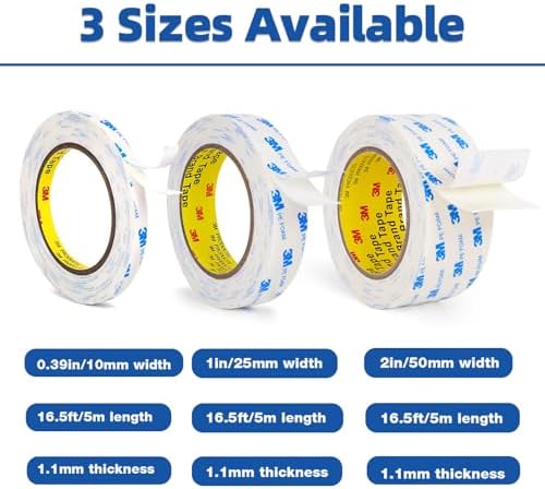 3M Double Sided Tape 1"×16.5Ft, Mounting Tape Heavy Duty No Residue