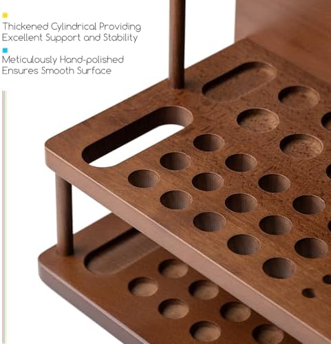 MEEDEN PRO Paint Brush Holder: 2 Tier 89 Holes Wooden Paint Brush Organizer