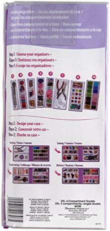 Craft Mates Bead Organizer, 4 Locking Compartments, Plastic Storage (2XL)