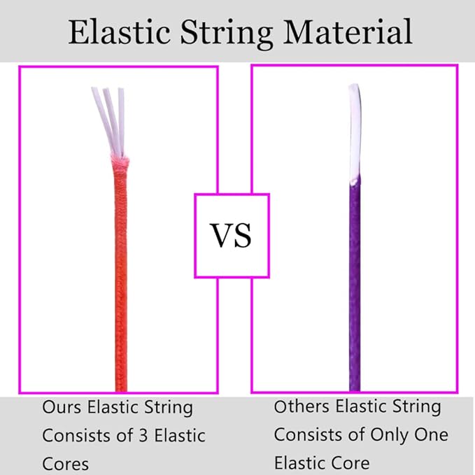 LUSTEMBER 1mm Bracelet String Elastic String, 330 Feet Sturdy Durable Rainbow Elastic Cord for Bracelets, Jewelry Making, Necklaces, Beading and Crafts (Pack of 3)