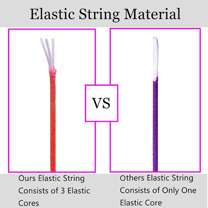 LUSTEMBER 1mm Stretchy Bracelet String, Sturdy Rainbow Elastic String Elastic Cord for Jewelry Making, Necklaces, Beading and Crafts