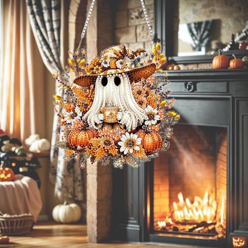 AIBOERL Diamond Art Kits for Adults, Halloween Acrylic Hanging Suncatcher