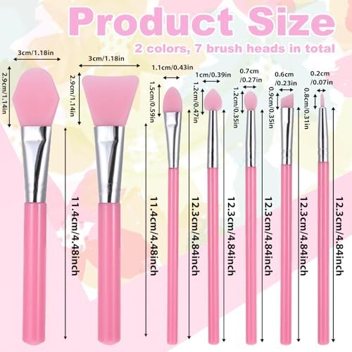JJUNW 14 Pcs Resin Brush, Silicone Brush Applicator Kit for Makeup