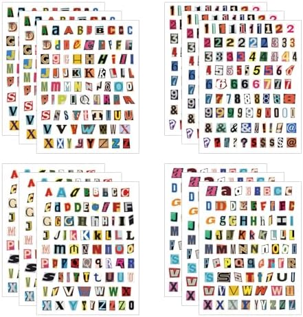 800 Pcs Magazine Letter Stickers for Scrapbooking, Vintage Number Alphabet Stickers, Waterproof Small Adhesive Letters for Junk Journal