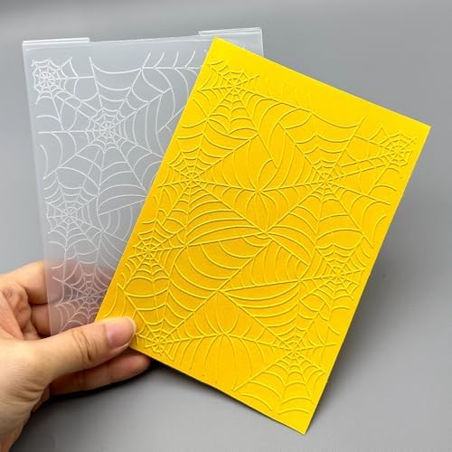 3D Plastic Embossing Folder Template Spider Web Texture A6 Size for Card Making DIY Scrapbooking Paper Crafting Handmade Crafts Scrapbooking Arts Supplies Scrapbook Decor
