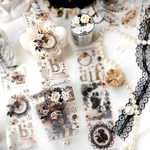 Alideco 6pcs PET Washi Tape Set Vintage Victorian Lace Washi Tapes for Journaling Scrapbook Stickers Decorative Tapes for Scrapbooking Bullet Journals, Planner, Arts & Crafts（leisianyequ