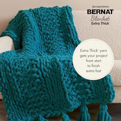 Bernat Blanket Extra Thick Chunky Yarn for Crocheting, Ice