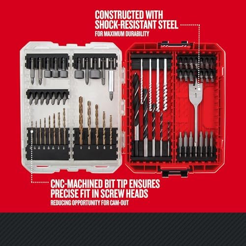 CRAFTSMAN Drill Bit Set 60 Pieces, Impact Driver and Screwdriver Bit Set , Includes Nut Drivers (CMAF1260)