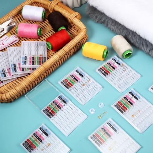 MTLEE 14 Boxes 140 Pieces Quick Fix Sewing Kit, Easy Pre Threaded Needle