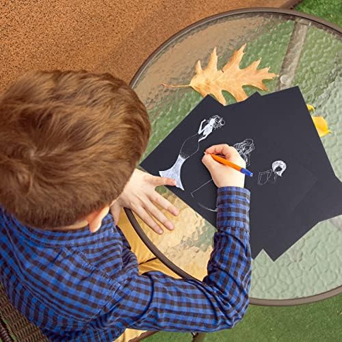 Crtiin 100 Pcs Black Drawing Paper Heavyweight, 11 x 15 Inches