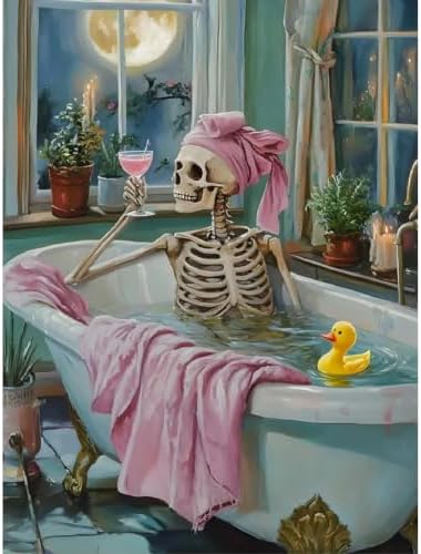 Skull Diamond Art Kits for Adults Funny Diamond Painting Kit for Beginner