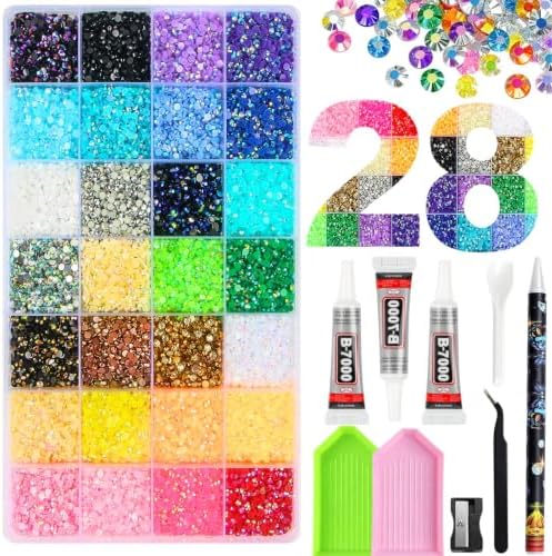 Bedazzling Kit 40000Pcs 28 Colors Jelly Resin Rhinestones