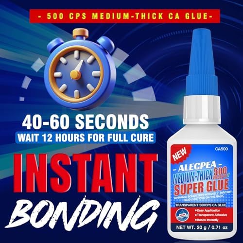 ALECPEA Medium-Thick CA Glue (500 CPS) 20g - Instant Bond Adhesive